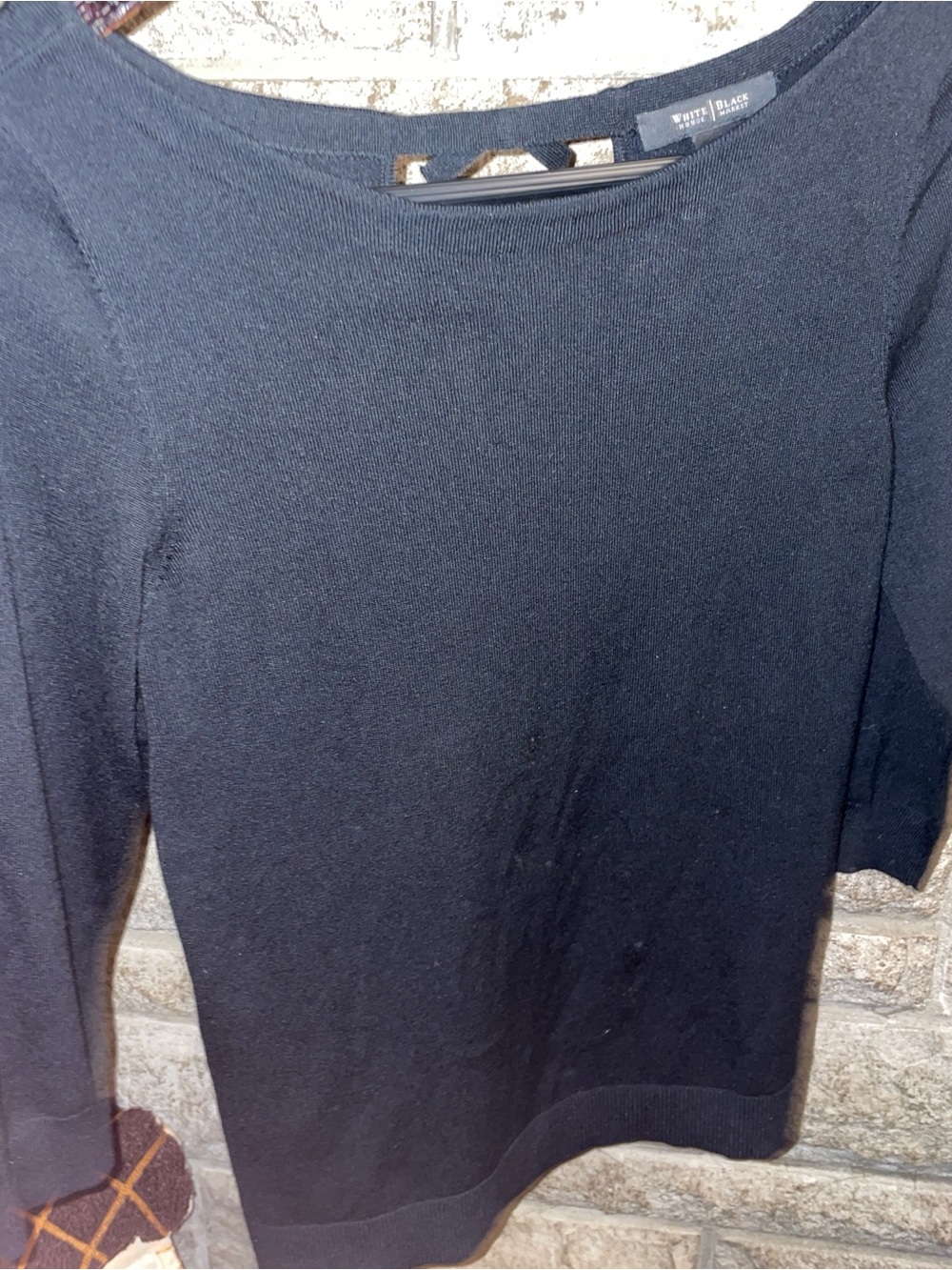 White House Black Market Black Scoop Neck Women's Sweater Size-Medium